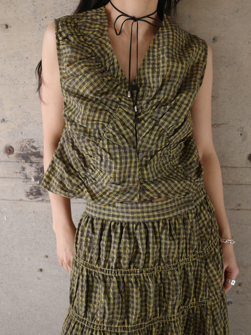 MEDI 2WAY SHIRRING TOP WITH SKIRT