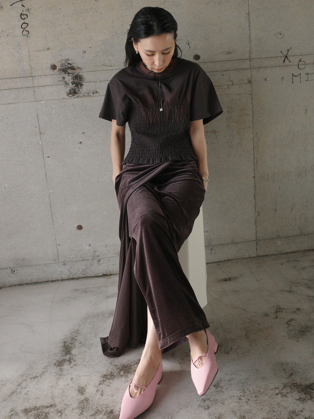 MEDI SHIRRING CONCEPT TEE