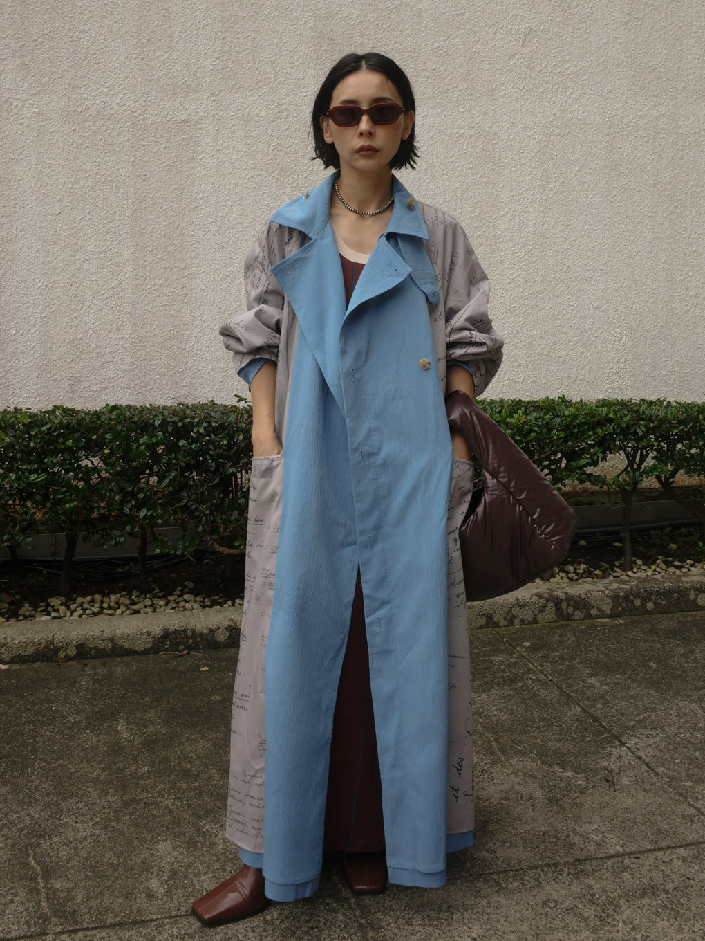 REVERSIBLE PARIS LETTER TRENCH COAT