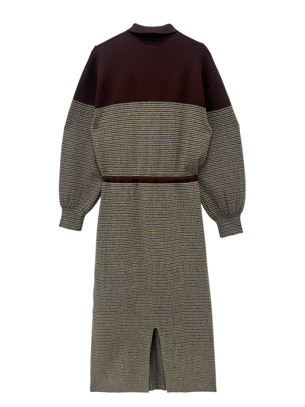 JERSEY LIKE CHECK KNIT DRESS