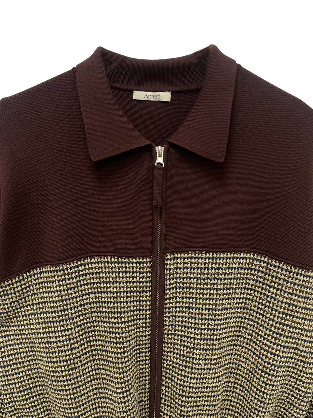 JERSEY LIKE CHECK KNIT DRESS