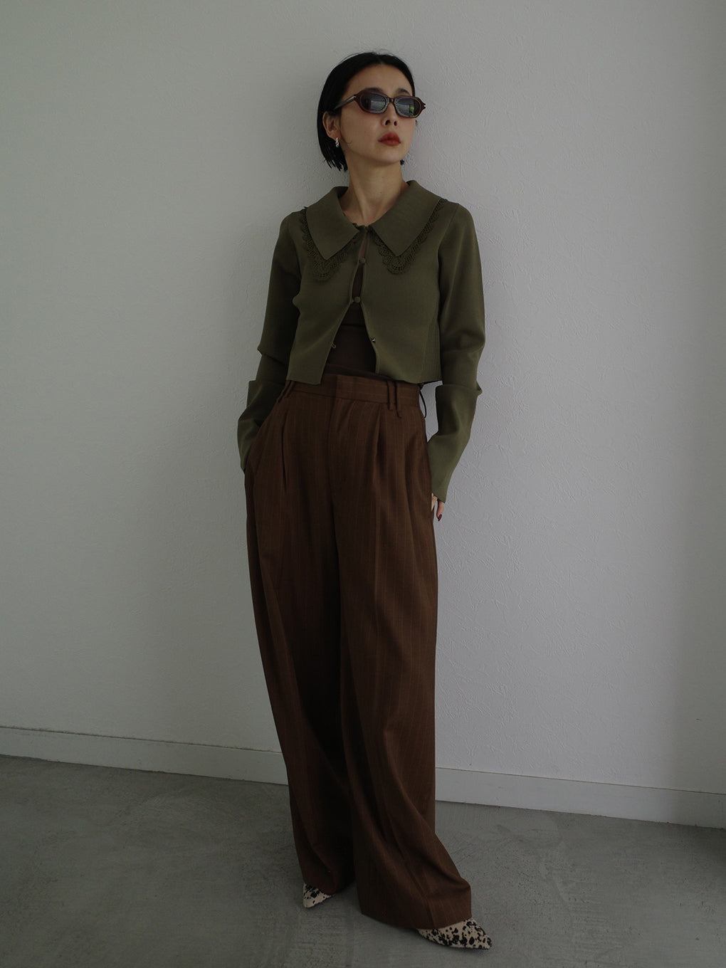 3WAY LACECOLLAR KNIT CARDIGAN