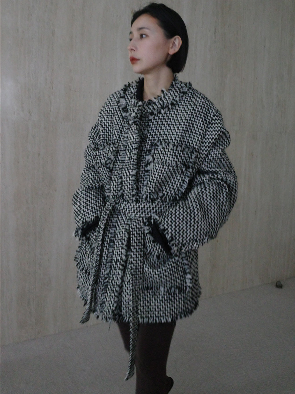 TWEED FRINGE MEDIUM JACKET