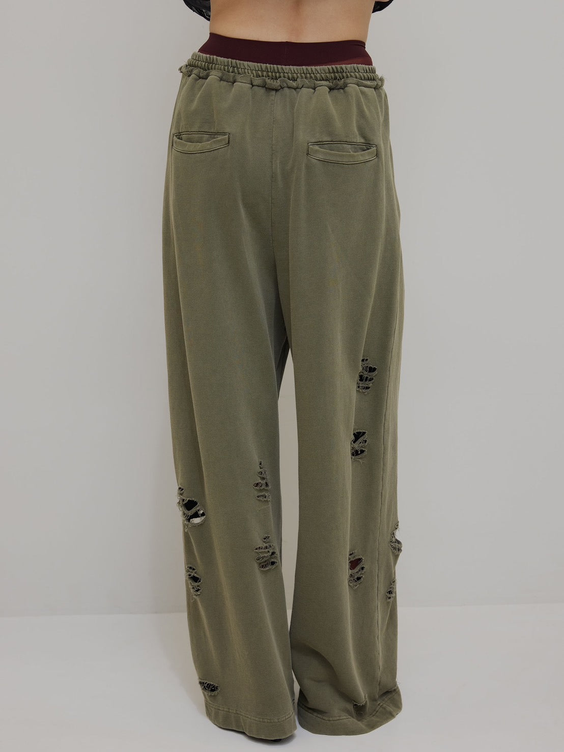 SULFUR DYEING WIDE SWEAT PANTS