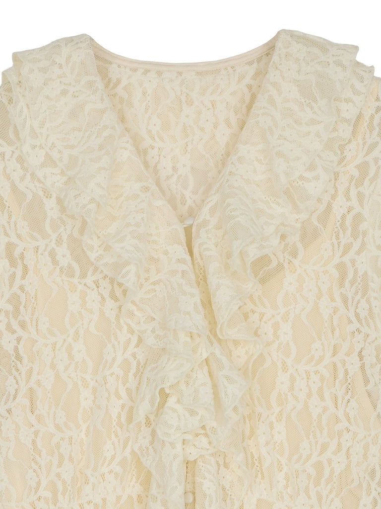 UND 2WAY CUT LACE FRILL DRESS