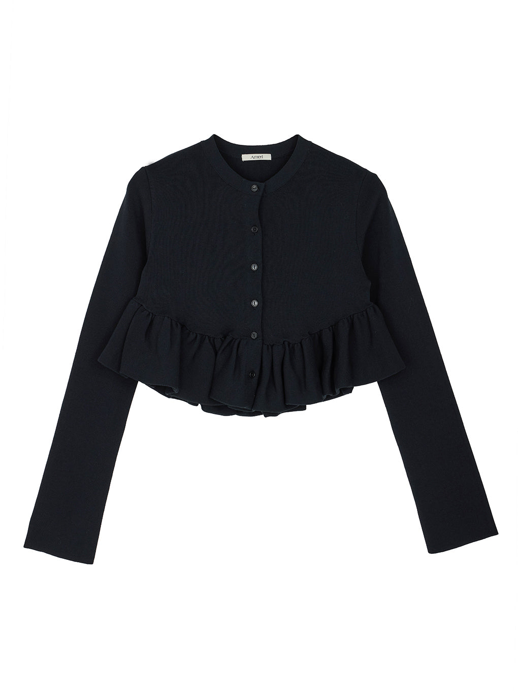 COMPACT BALLOON PEPLUM KNIT CARDIGAN