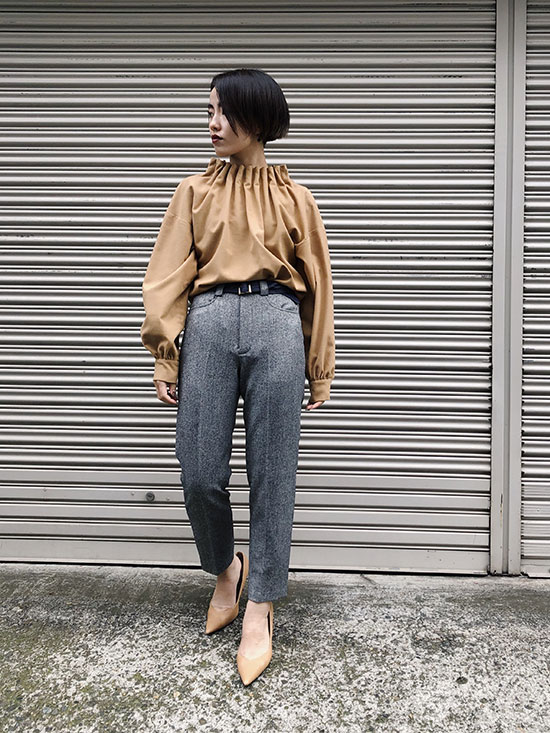 shioriok_BELT POINT TAPERED PANTS