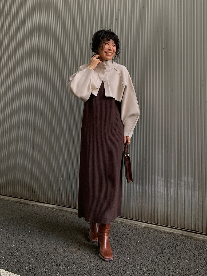 yuki_BIG COLLAR SET KNIT DRESS