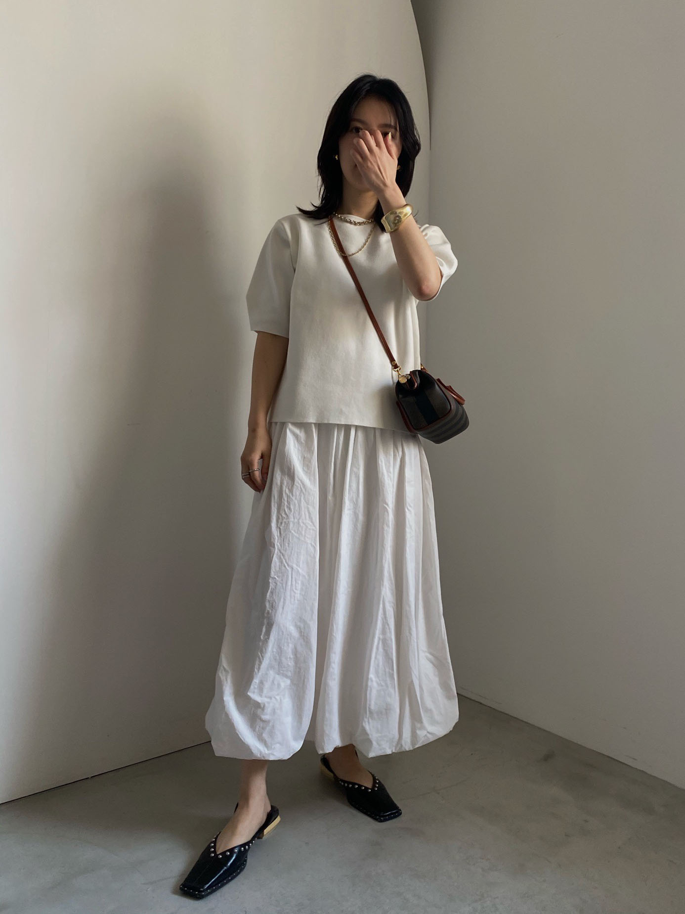 yu_KNIT SET BALLOON DRESS