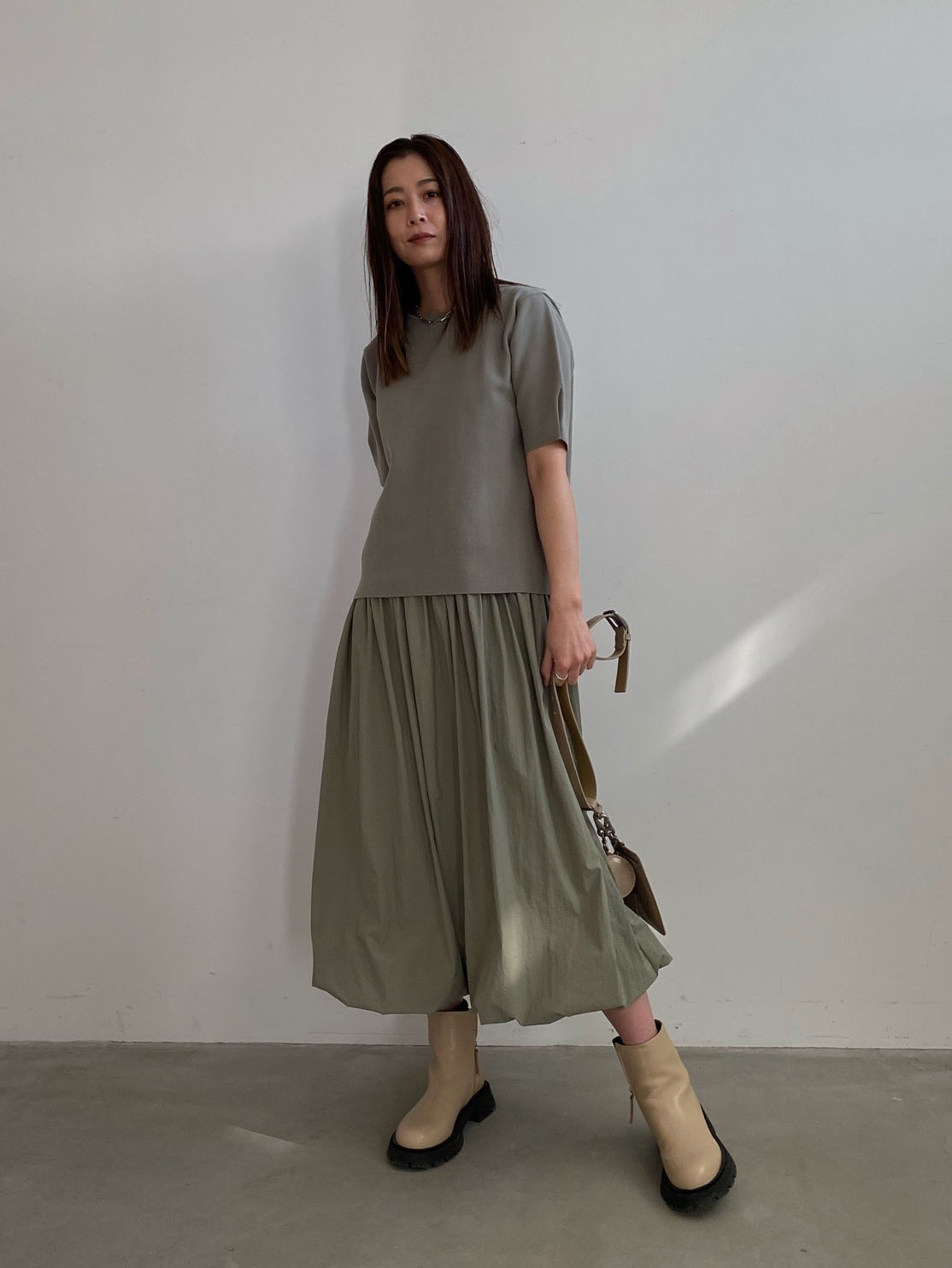 ayumi_KNIT SET BALLOON DRESS