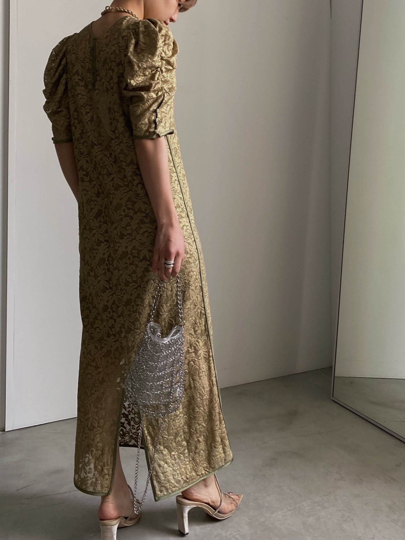 SUZU_SHINE COATING LACE DRESS | AMERI