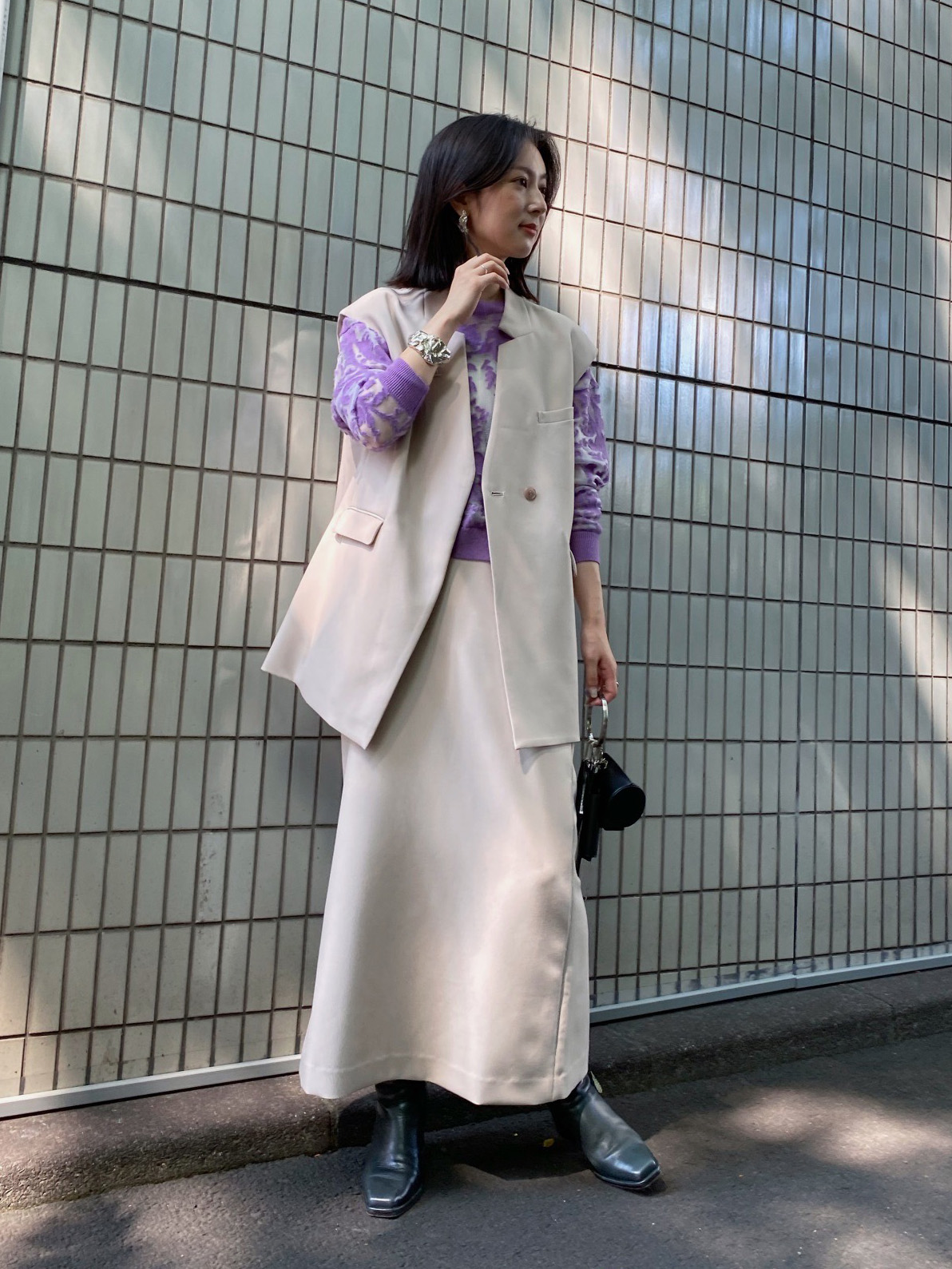 yu_OTONA WRAP VEST SET UP DRESS | AMERI