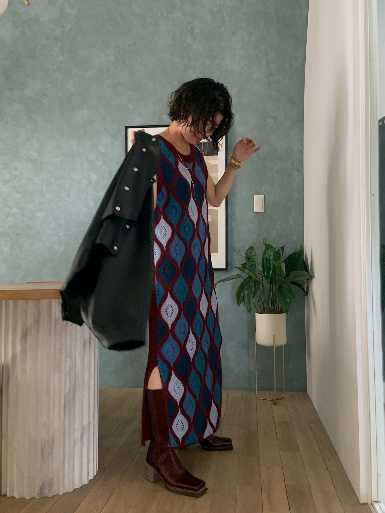 yuki_WAVE COASTER TIGHT KNIT DRESS
