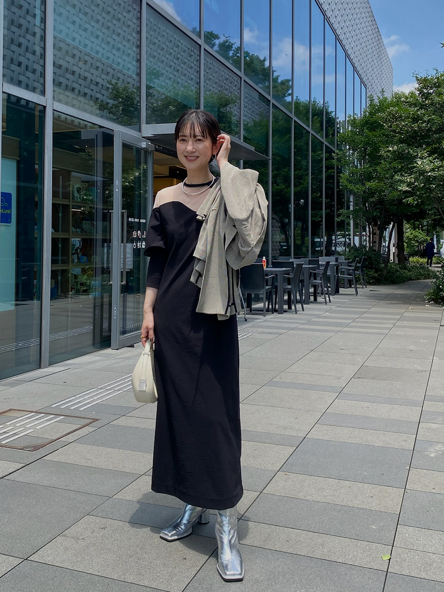 yu_LAKE CURVE TRICOT RIB DRESS | AMERI
