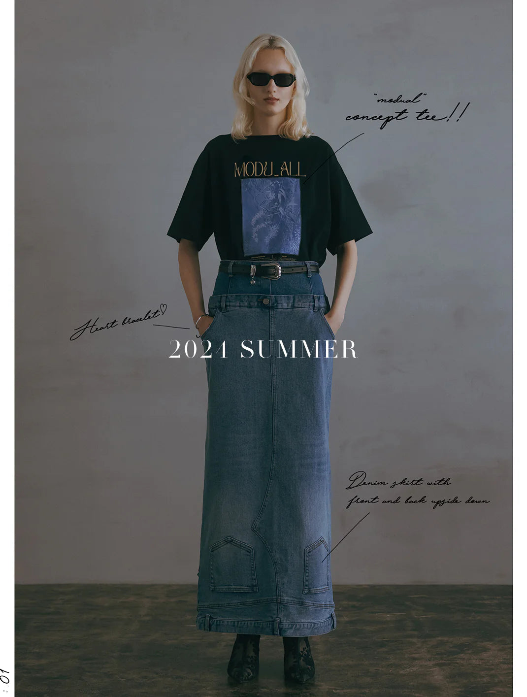 トップス Ameri DENIM SWEAT DOCKING TOP アメリヴィンテージ DENIM SWEAT DOCKING TOP AMERI DENIM SWEAT