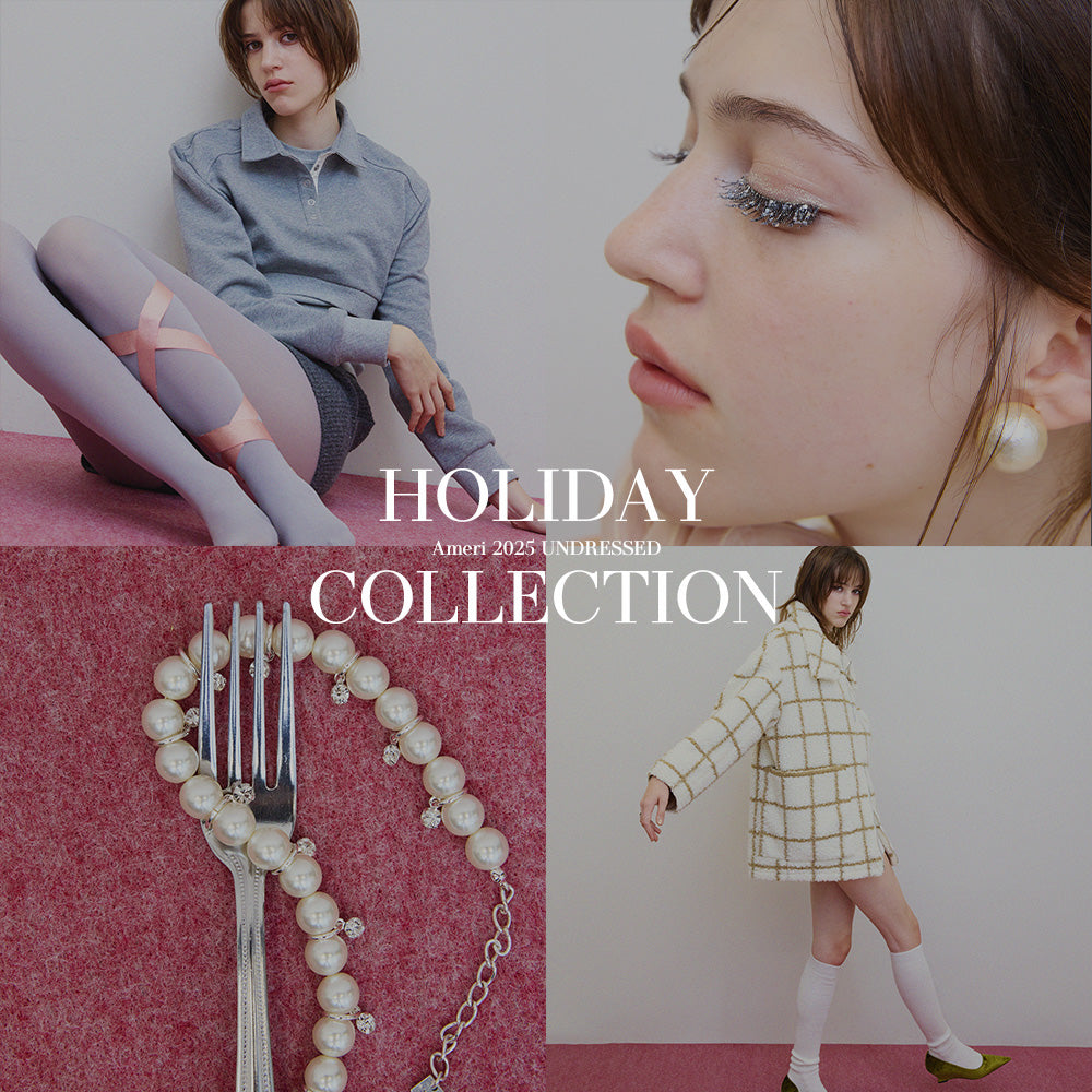 HOLIDAY COLLECTION  華やかなムードを引き出すピンクとグリーンを纏った、心ときめくスタイリングをご紹介。