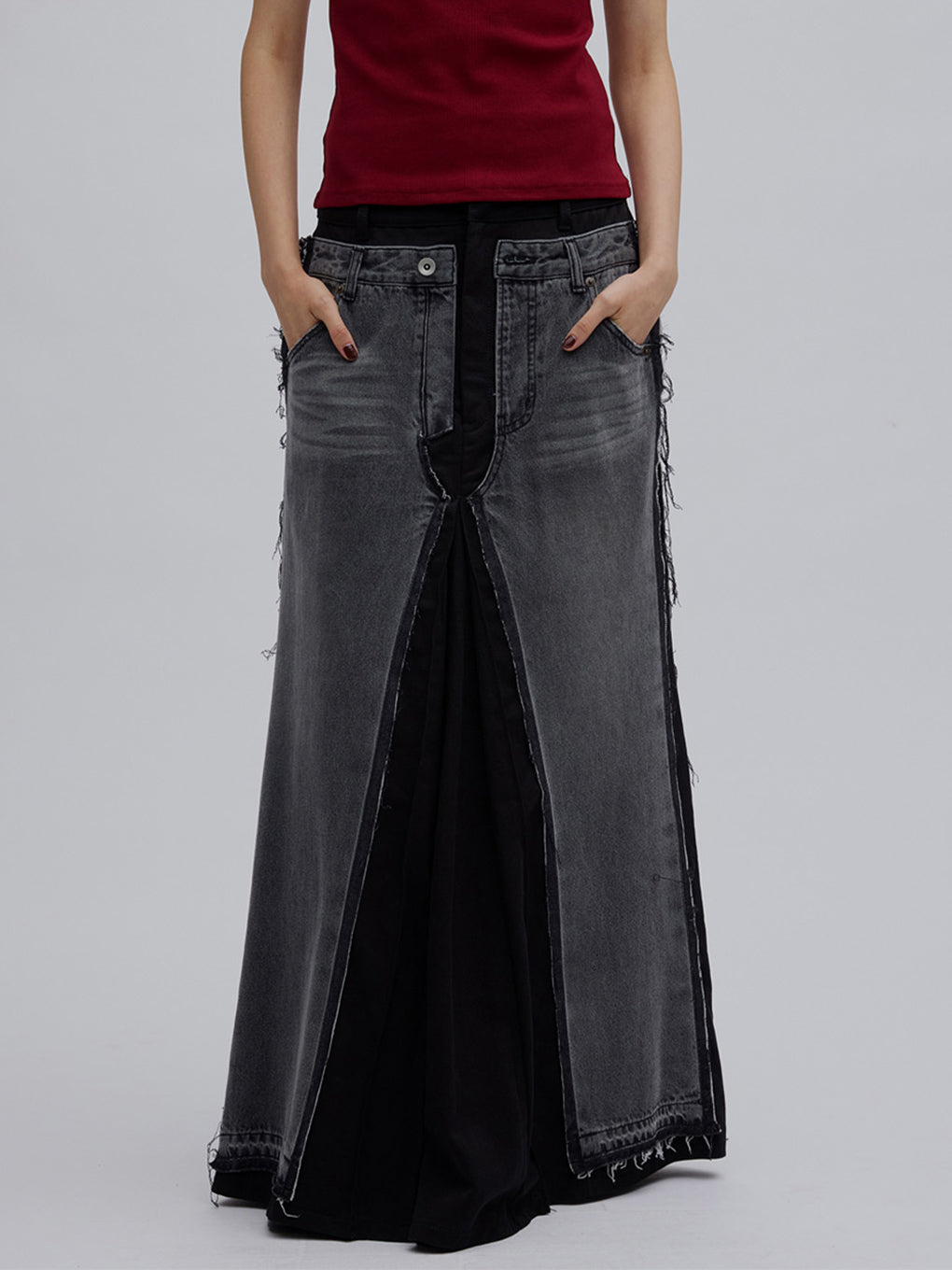 REMAKE DENIM CHINO SKIRT