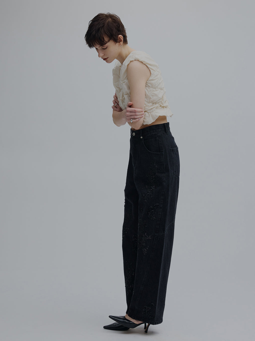 BUMPY GATHER BACK OPEN TOP