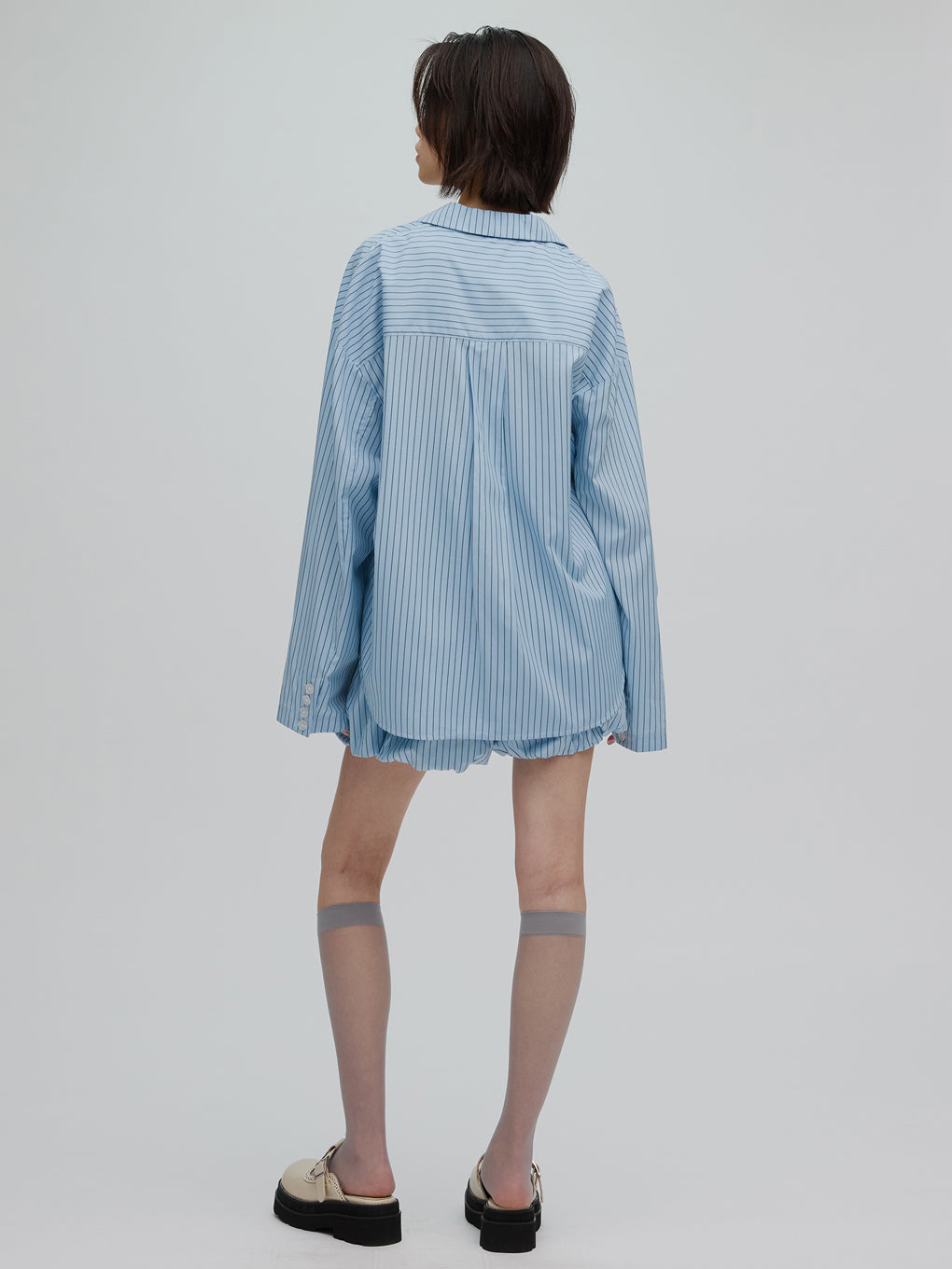 PINSTRIPE JACKET DETAIL SHIRT