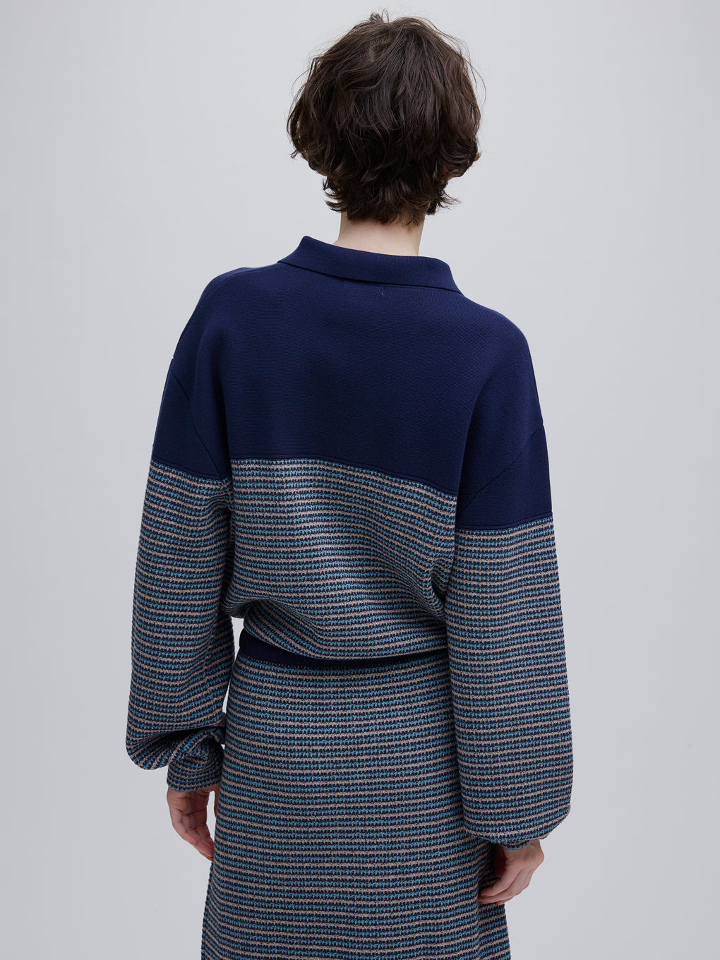 JERSEY LIKE CHECK KNIT DRESS