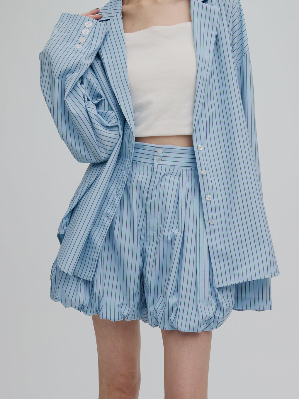 PINSTRIPE PUMPKIN PANTS