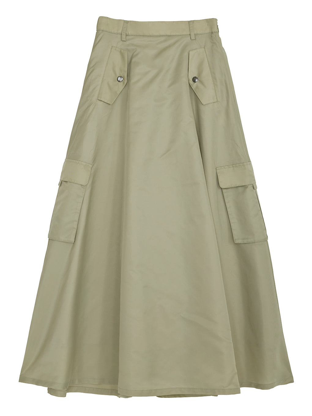 MILITARY SATIN FLARE SKIRT