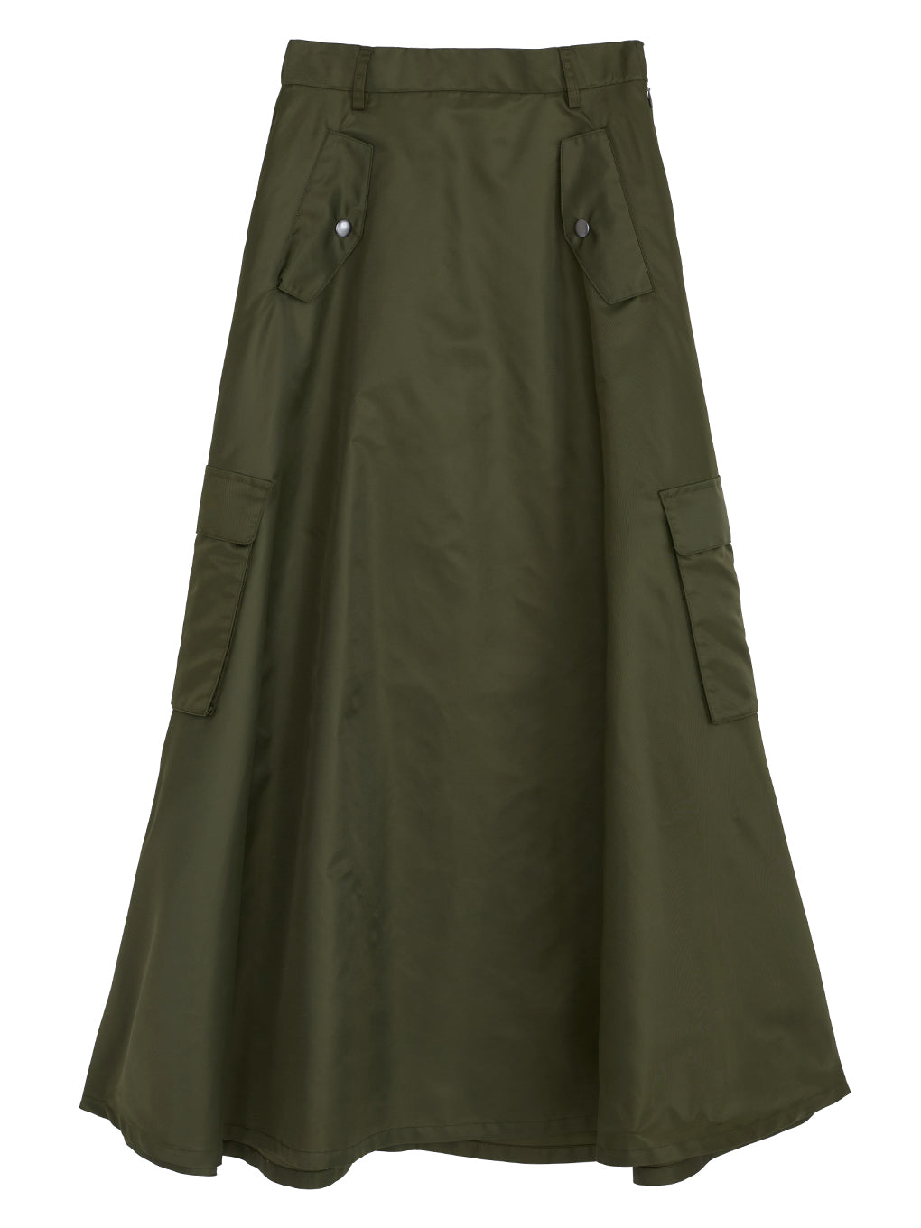 MILITARY SATIN FLARE SKIRT