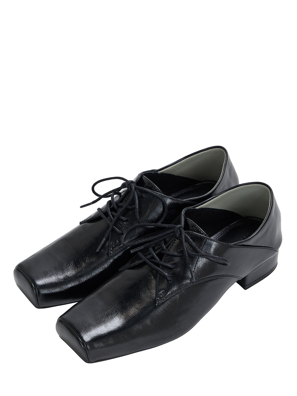 SQUARE TOE LACE UP LOAFERS