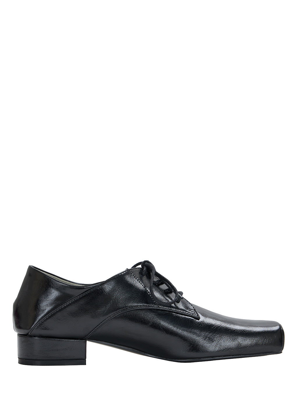 SQUARE TOE LACE UP LOAFERS