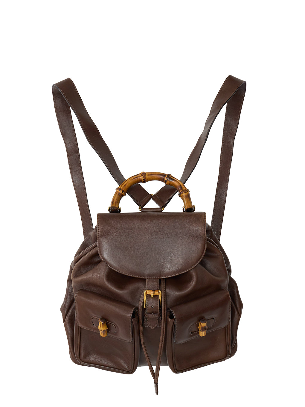 GUCCI バンブーターンロックレザーリュックサック