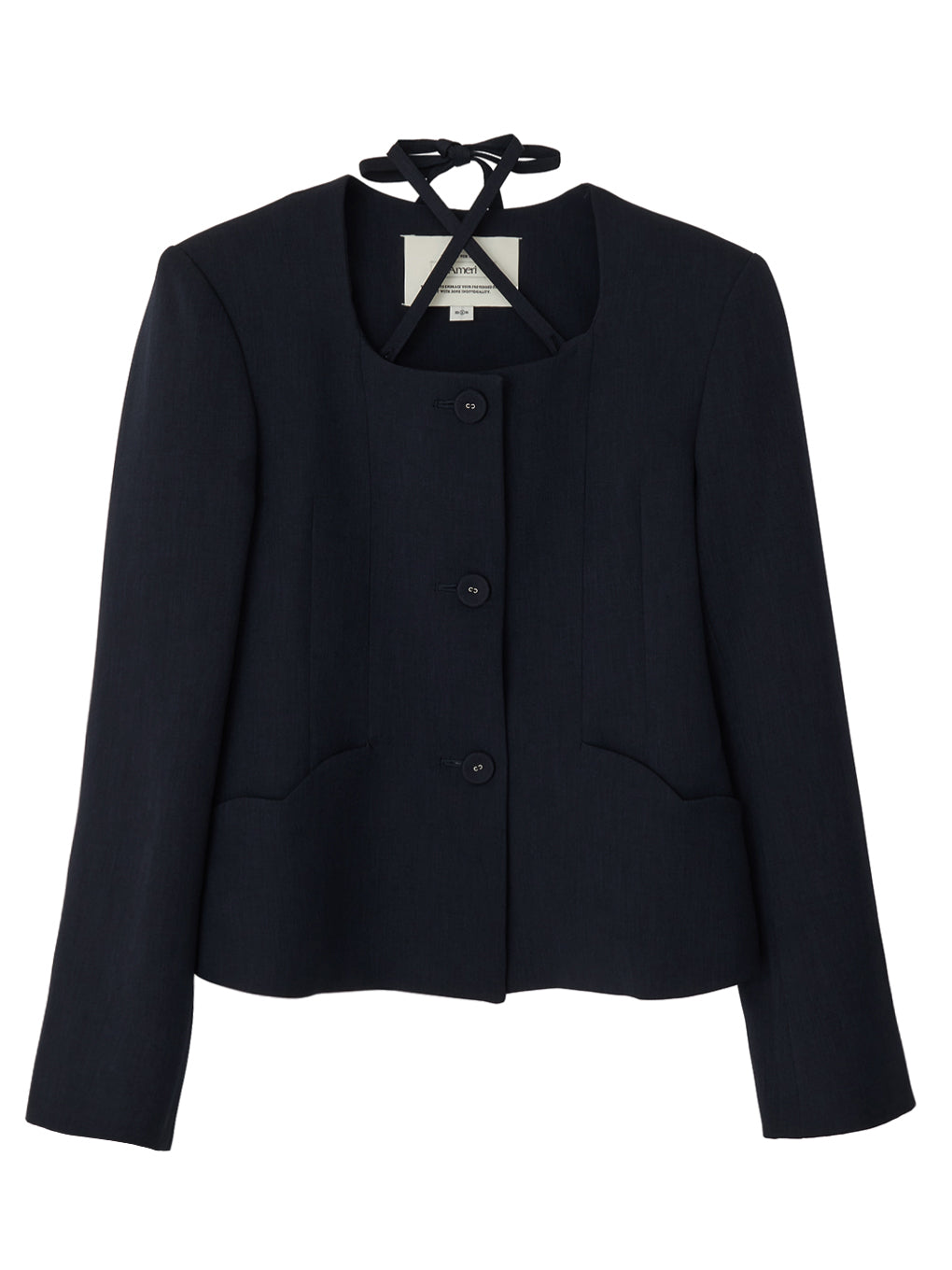 【新品未使用】タグ付きAmeriスクエアネックジャケット 2WAY SQUARE NECK CROP JACKET