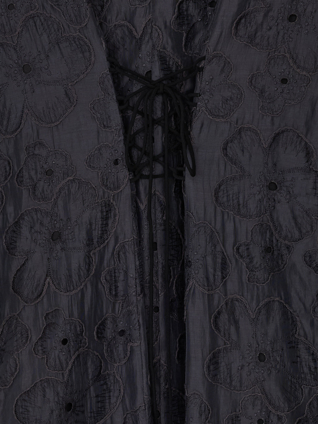 MEDI EMBROIDERY BACK LACE UP DRESS