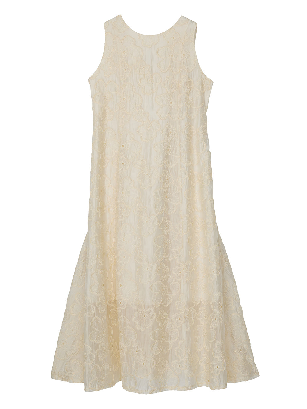 MEDI EMBROIDERY BACK LACE UP DRESS