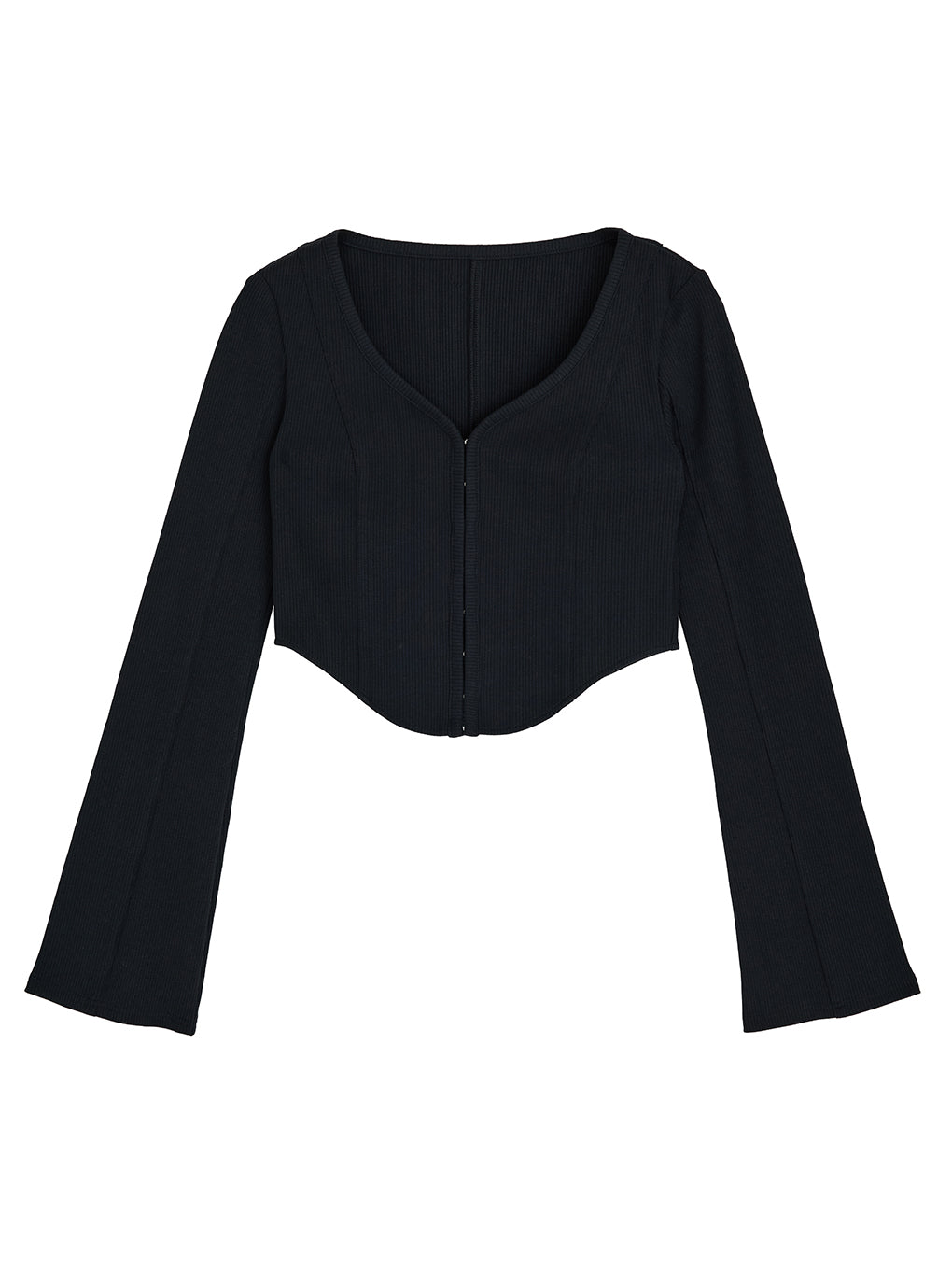 MEDI FRONT HOOK RIB CARDIGAN