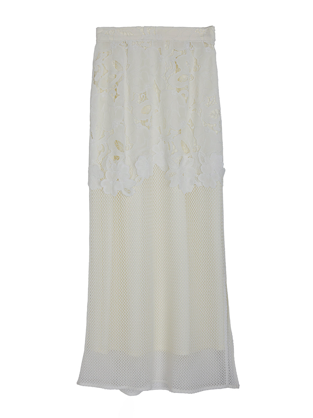 MEDI CUTWORK 3D LACE MOTIF LAYERED SKIRT