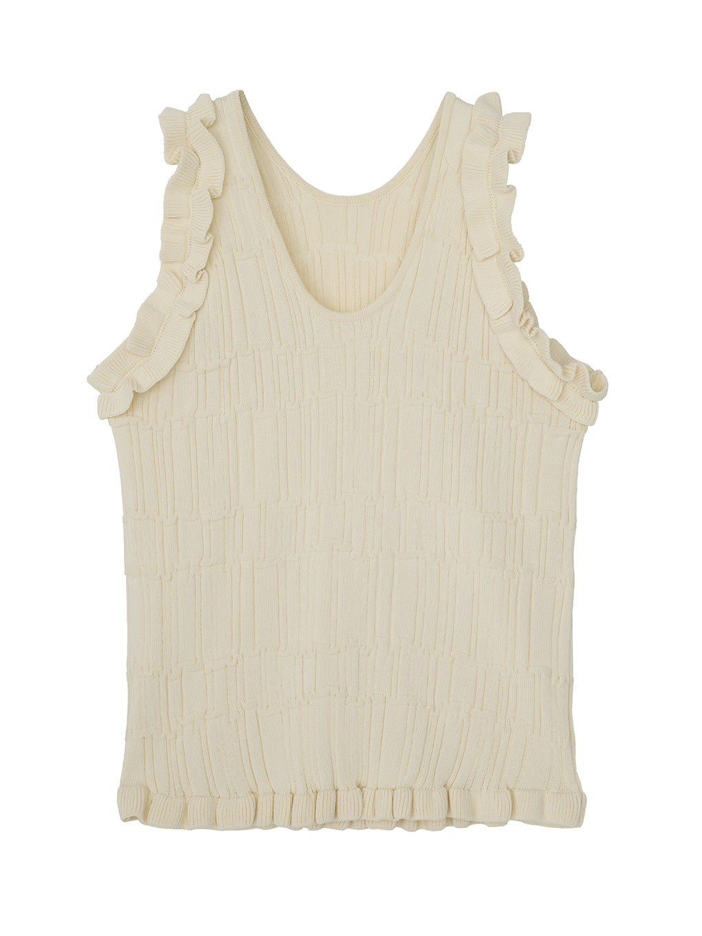 MEDI 2WAY WAVY FRILL KNIT TOP