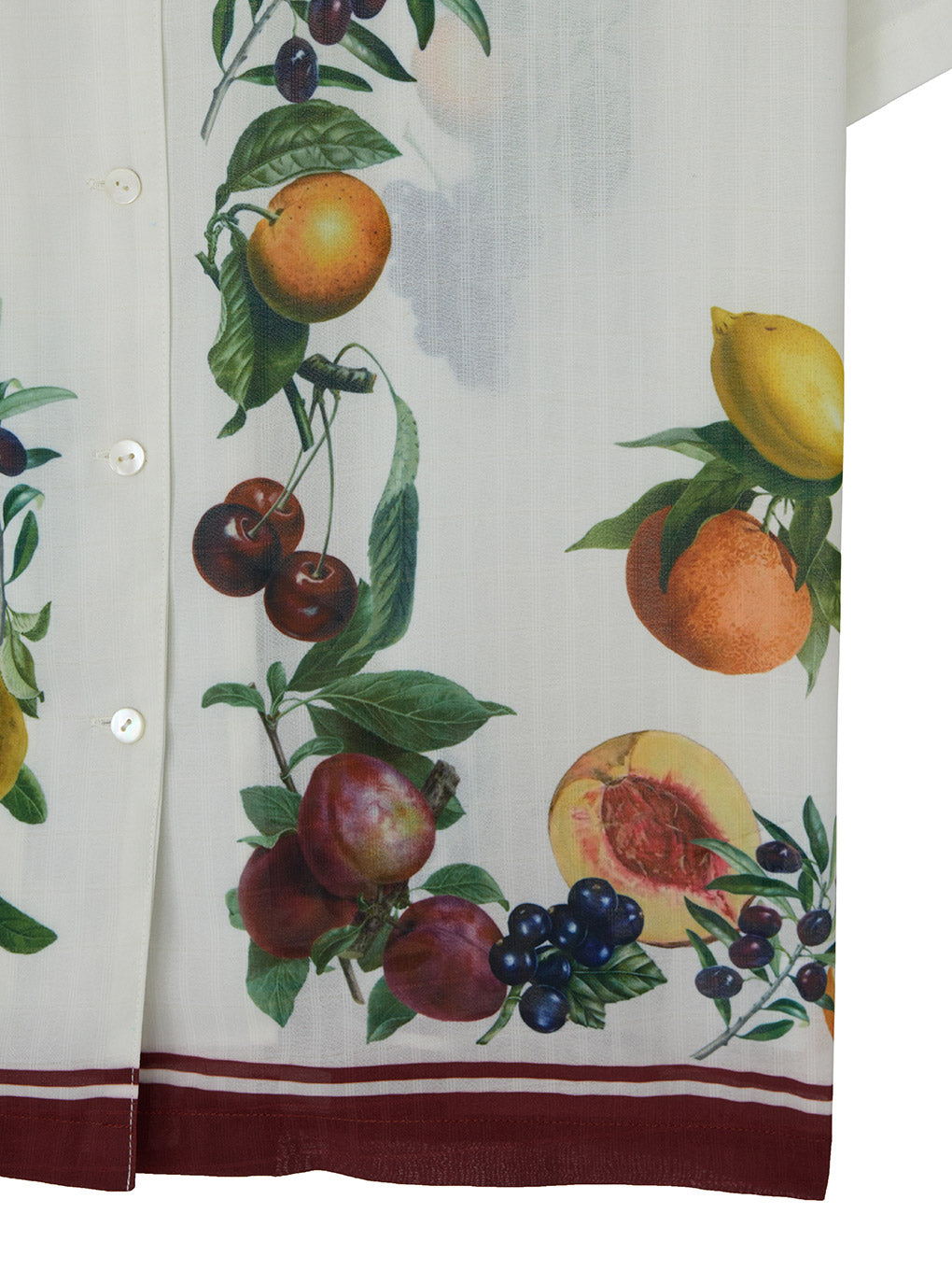 MEDI FRUIT SCARF PATTERN SHEER SHIRT