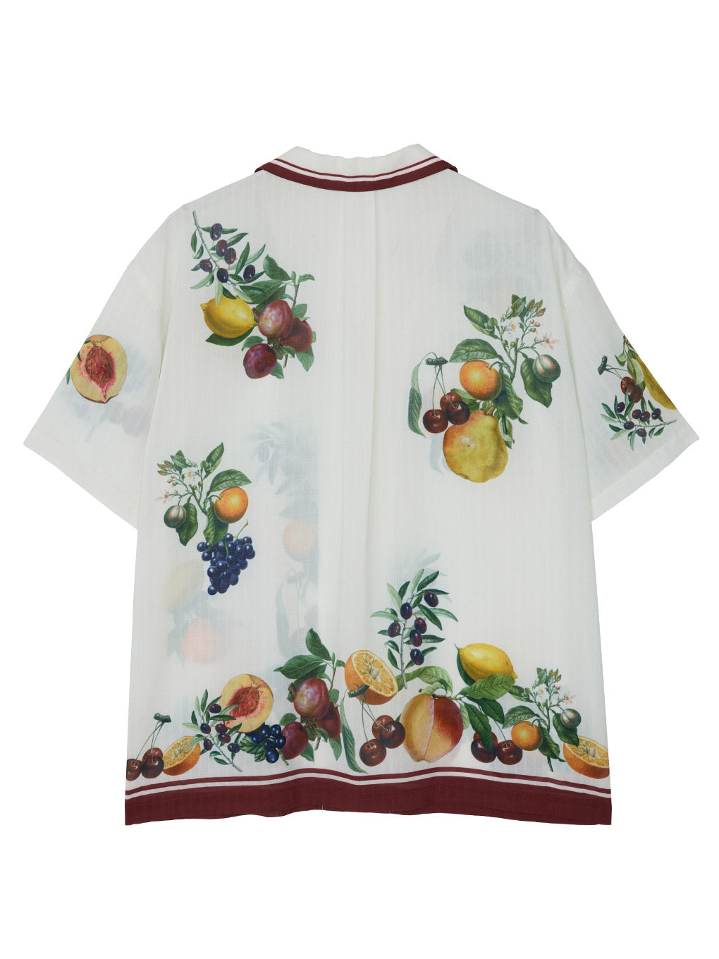 MEDI FRUIT SCARF PATTERN SHEER SHIRT