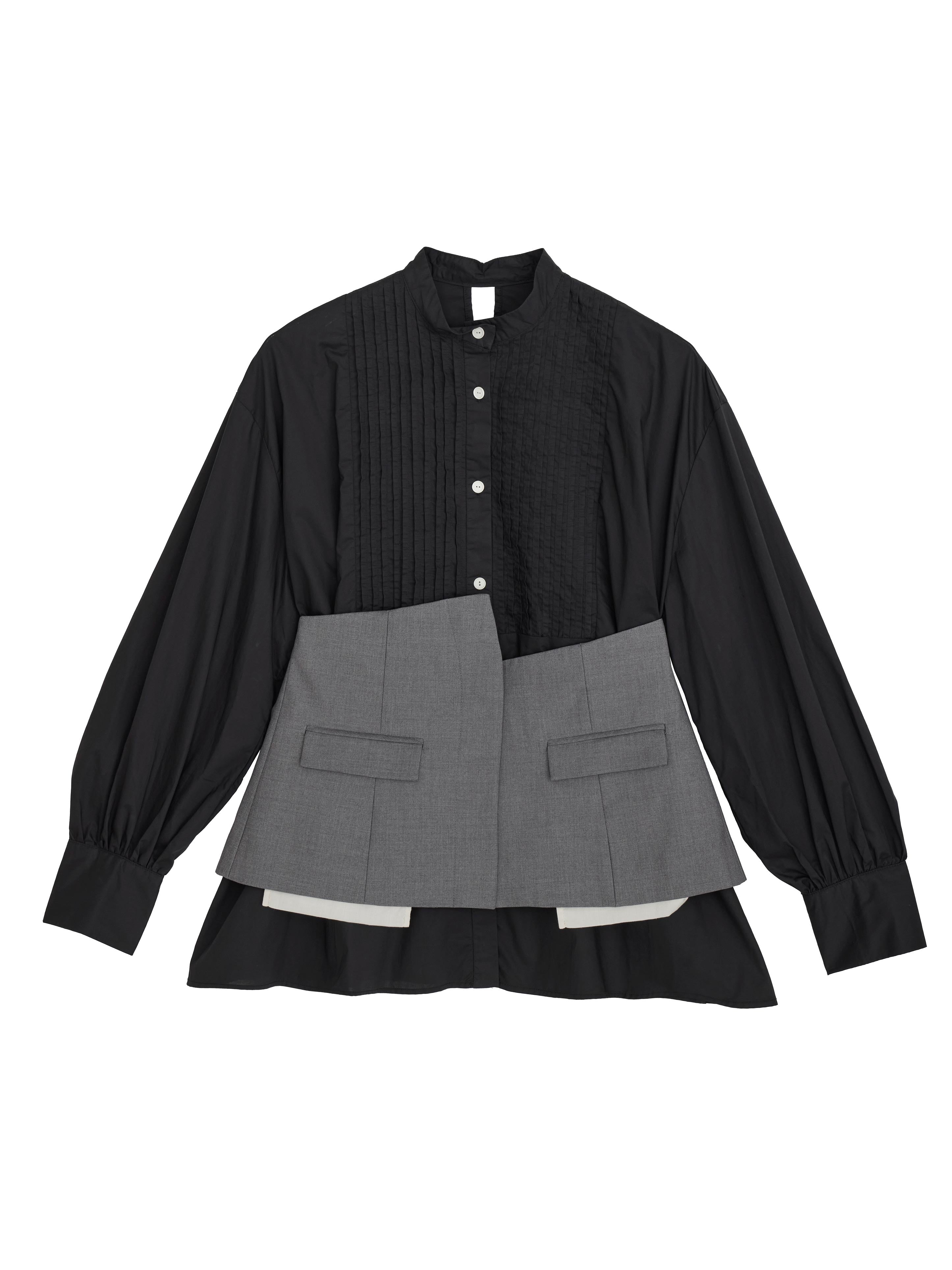 CORSET PIN TUCK BLOUSE