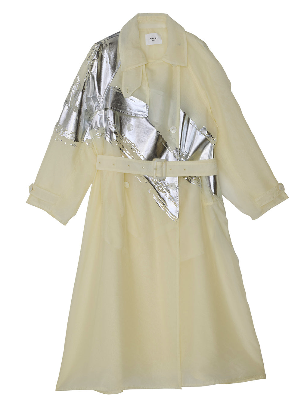 FOIL PAINTING SHEER TRENCH COAT