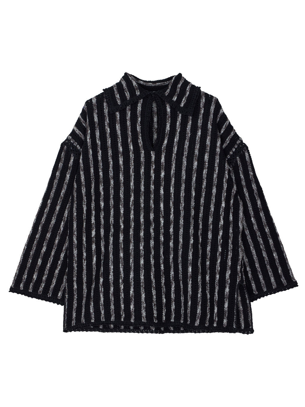 HAND STITCH STRIPE KNIT TOP