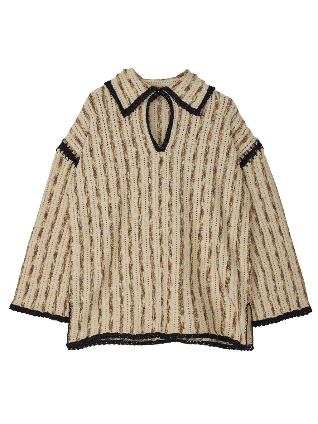 HAND STITCH STRIPE KNIT TOP