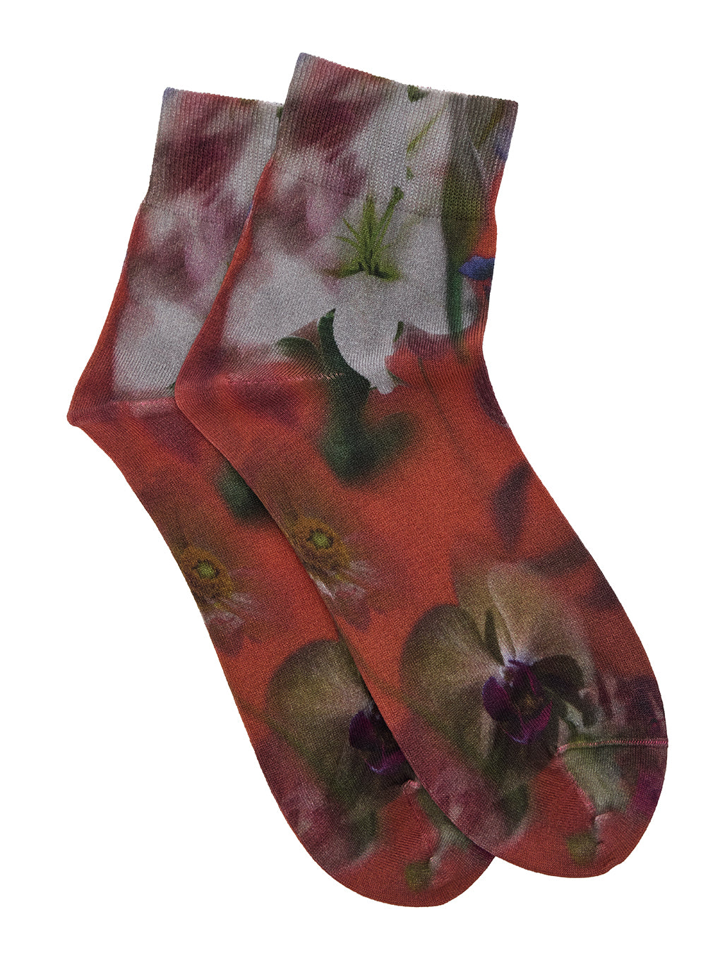 SMOKE FLOWER PRINT SOCKS