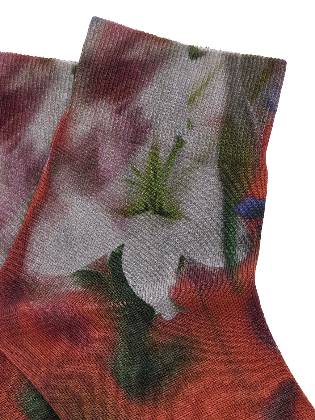 SMOKE FLOWER PRINT SOCKS