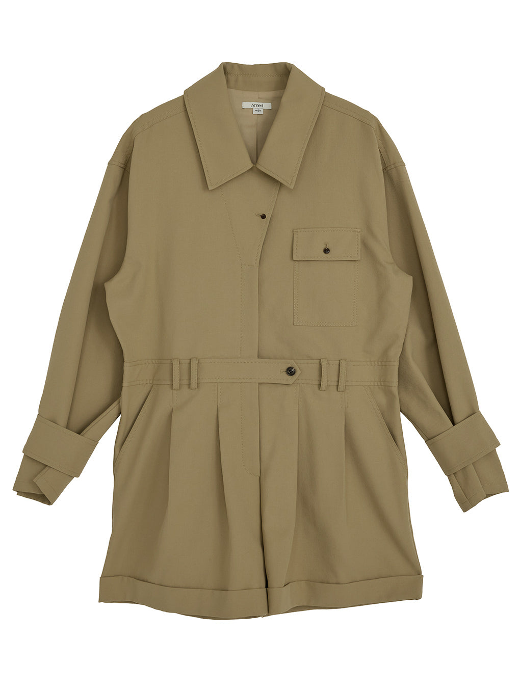 hitomi1010【アメリ】BACKOPEN SWEATROMPERS TRENCH LIKE SHORT ROMPERS