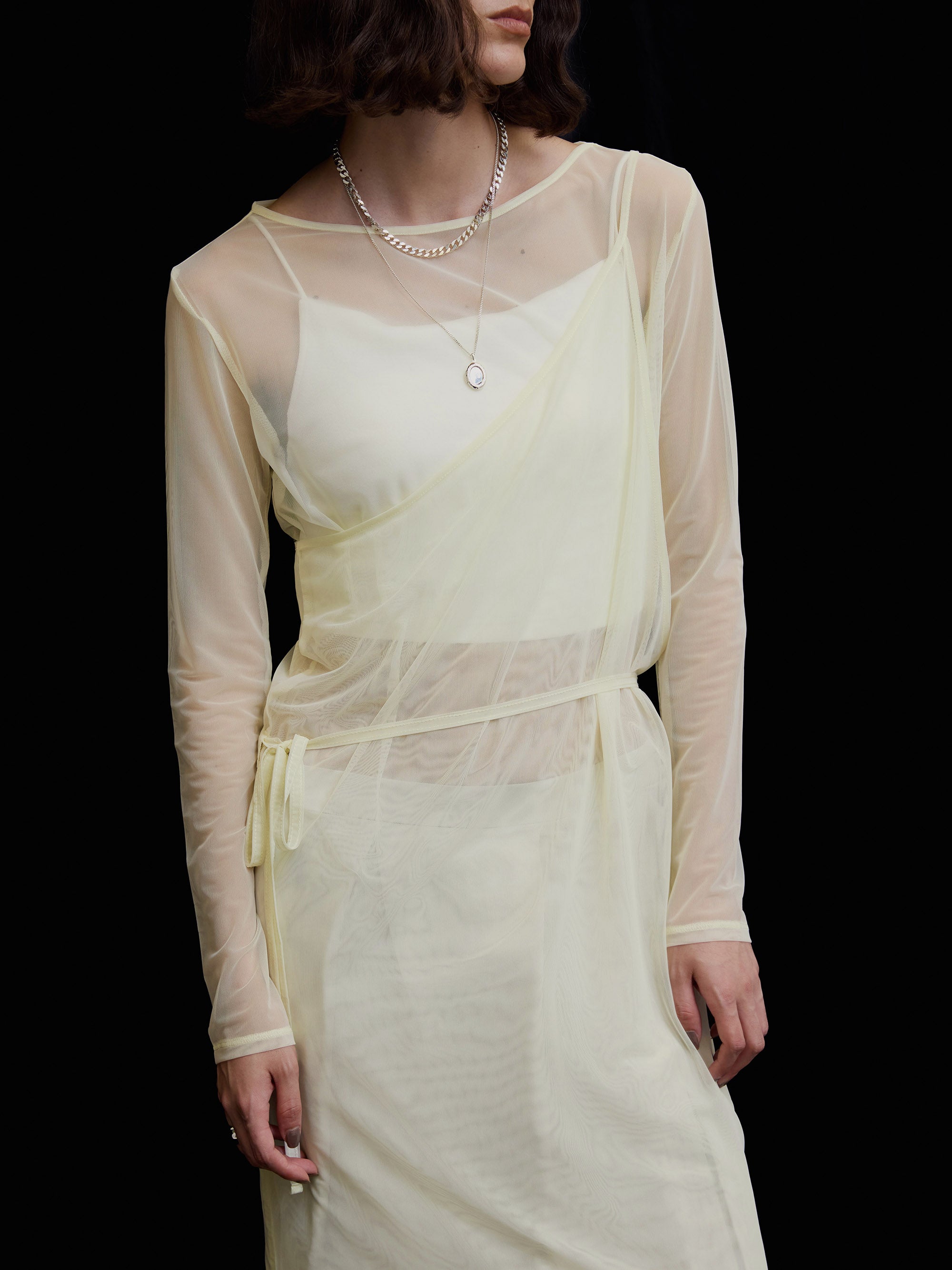 LAYERED SHEER CAMI SET LONG TOP