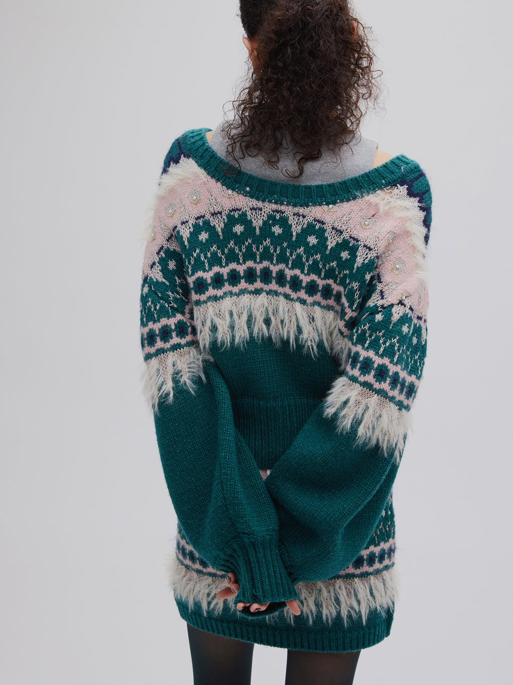 UND 2WAY LADY NORDIC KNIT CARDIGAN