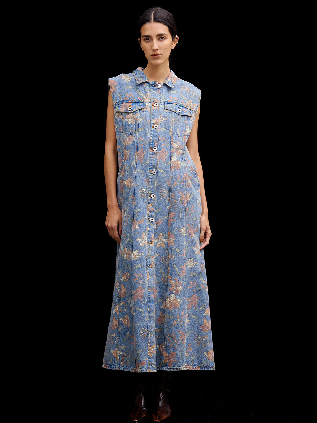 FIORE PRINT DENIM DRESS