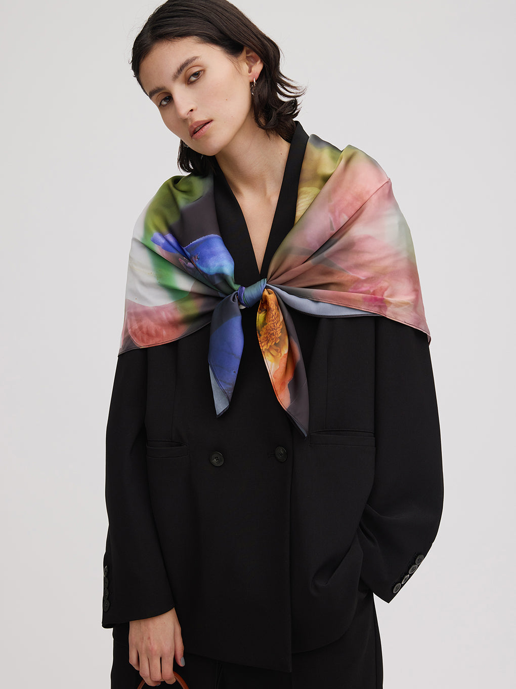 SMOKE FLOWER SCARF JACKET