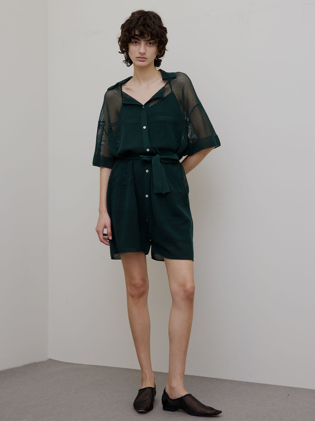 2WAY KNIT ROMPERS SHIRT